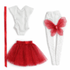 Goosey's Homemade Doll Fashion : Ballet Ballet Set (5 Pieces) : Red (Locally crafted. Community‑supporting)