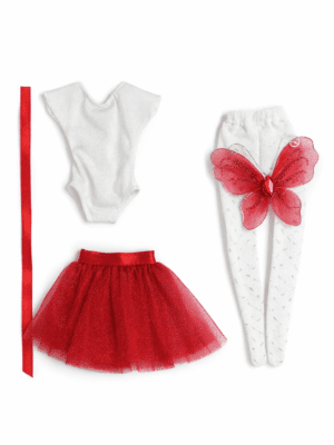Goosey's Homemade Doll Fashion : Ballet Ballet Set (5 Pieces) : Red (Locally crafted. Community‑supporting)