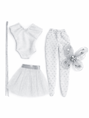 Goosey's Homemade Doll Fashion : Ballet Ballet Set (5 Pieces) : White (Locally crafted. Community‑supporting)