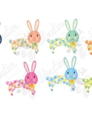 Design Corner : Patchwork Bunny Collection (EB1) - 8 Different Colour Variants