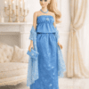Goosey's Homemade Doll Fashion : Evening Sapphire Glam Set (EVN_6) (Locally crafted. Community‑supporting)