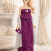 Goosey's Homemade Doll Fashion : Evening Amethyst Glam Set (EVN_7) (Locally crafted. Community‑supporting)