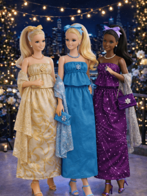 Goosey's Homemade Doll Fashion : Ballet Ballet Set (5 Pieces) : Blue (Locally crafted. Community‑supporting)