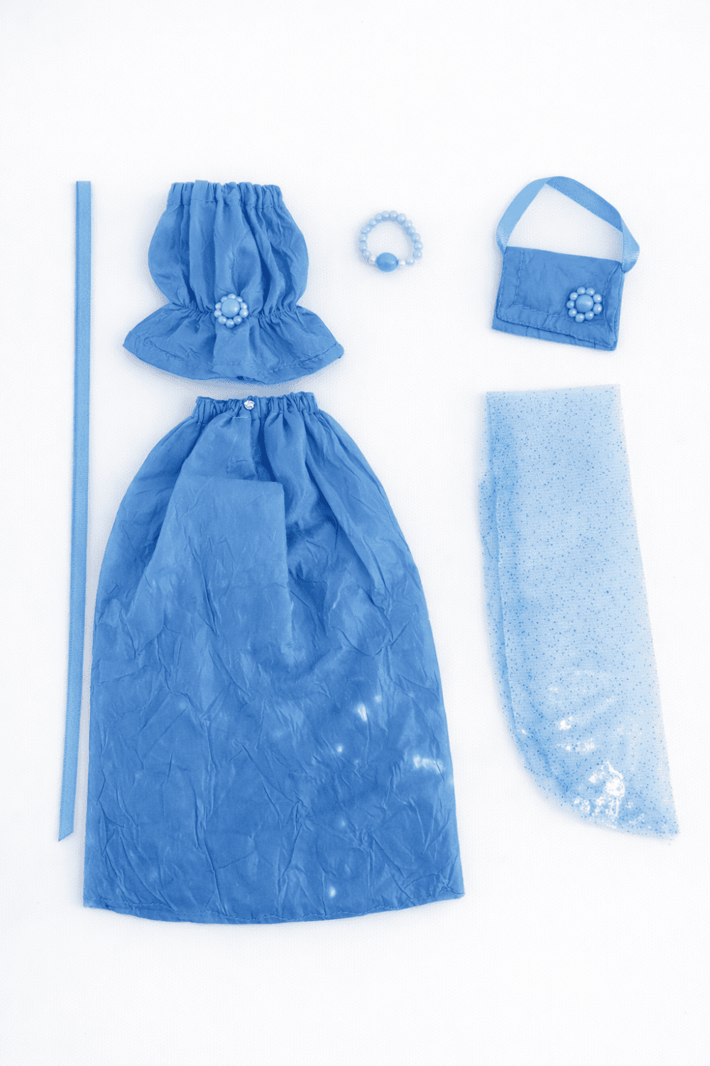 Goosey's Homemade Doll Fashion : Evening Sapphire Glam Set (EVN_6) (Locally crafted. Community‑supporting)