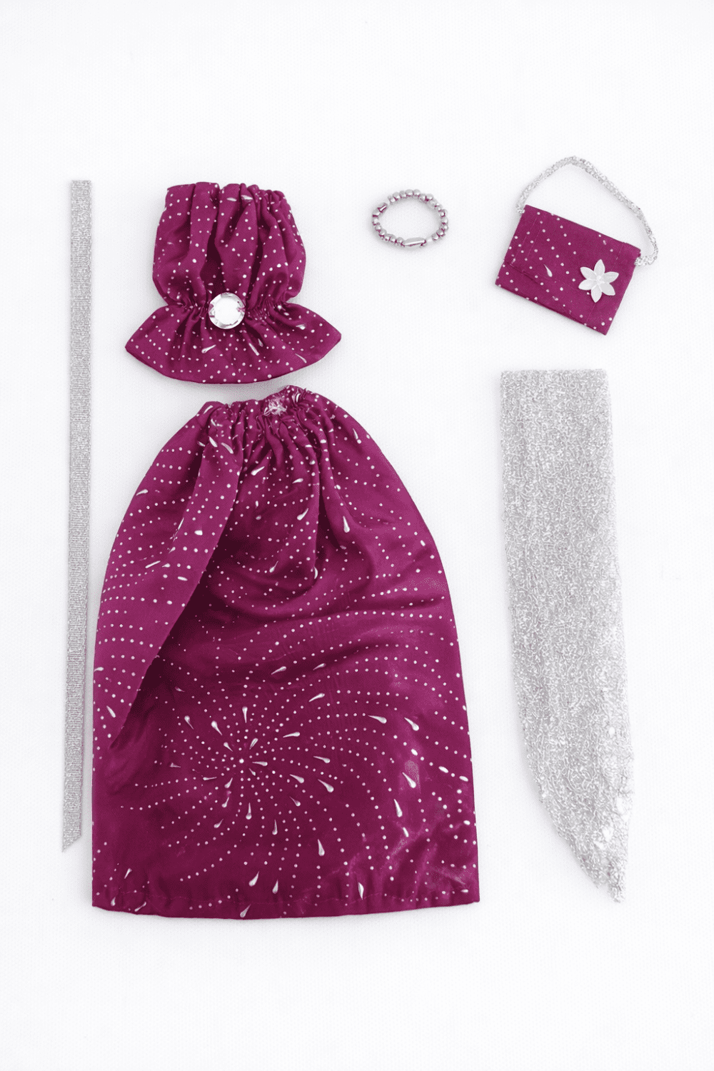 Goosey's Homemade Doll Fashion : Evening Amethyst Glam Set (EVN_7) (Locally crafted. Community‑supporting)