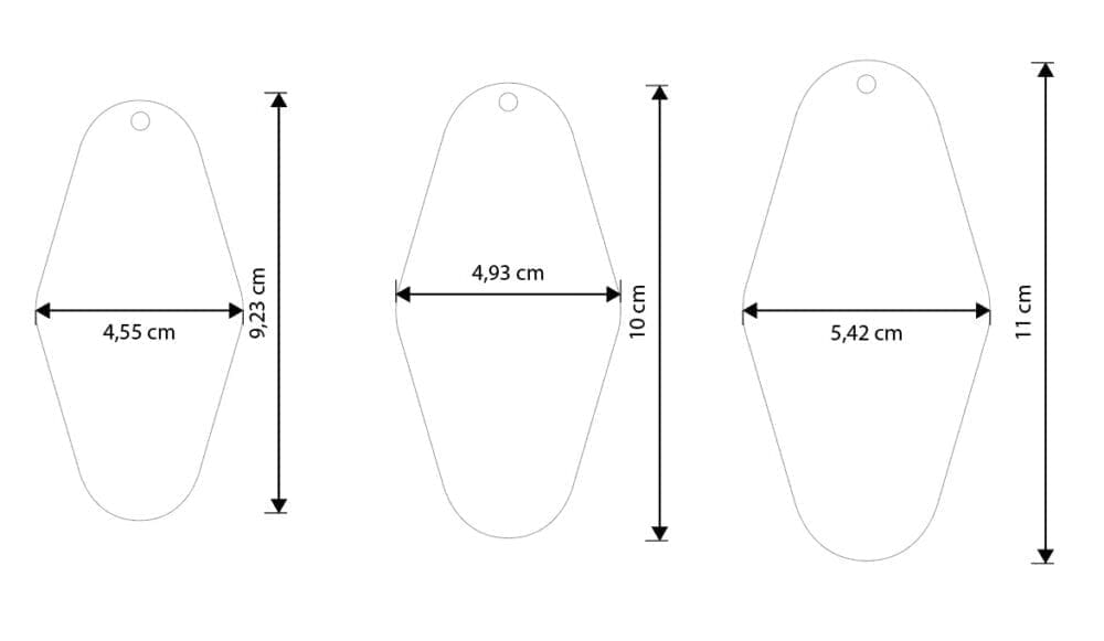 Motel Keychain Dimensions Laser Sublimation Blanks : 2mm Subli Lux Motel Keychain + 30mm Silver Split Keyring