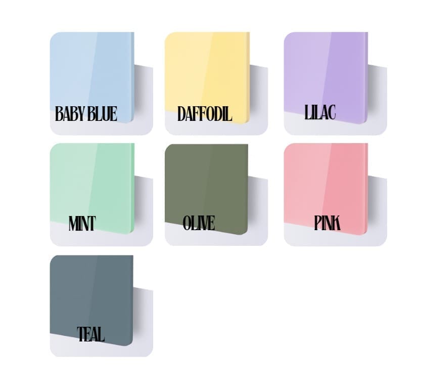 Pastel Colours Laser Acrylic Shapes : Pastel Acrylic Range : Blank Oval Keychain with White Flower Charm