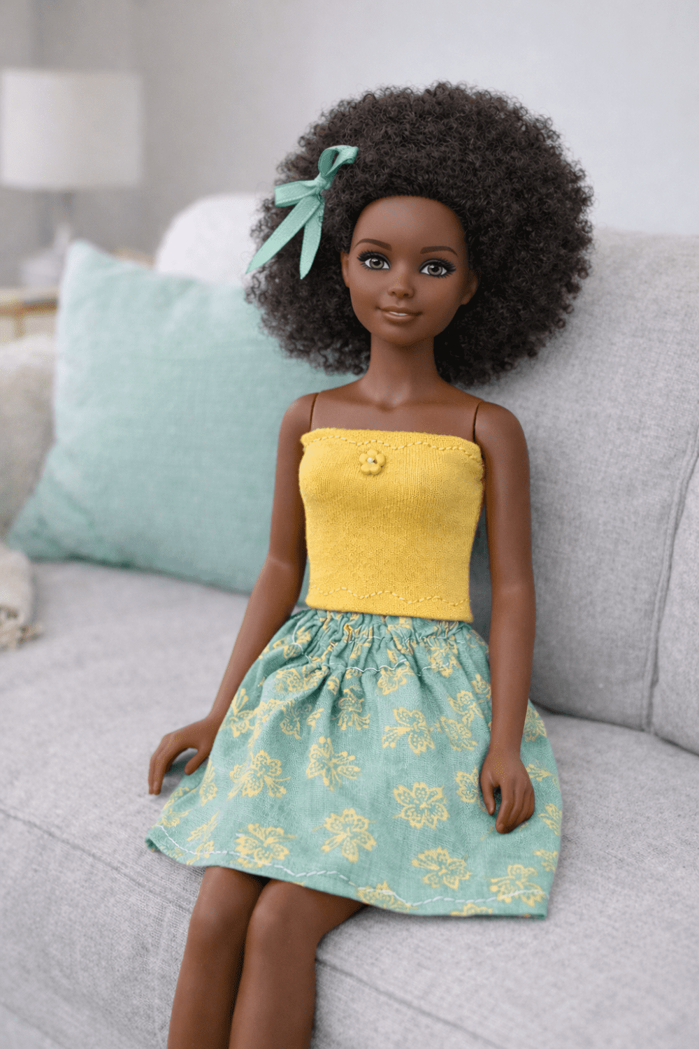 Goosey's Homemade Doll Fashion : Skirt & Strapless Tube Top Set (SKT_TUB_8) (Locally crafted. Community‑supporting)