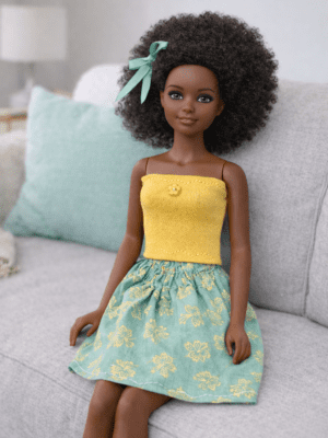 Goosey's Homemade Doll Fashion : Skirt & Strapless Tube Top Set (SKT_TUB_8) (Locally crafted. Community‑supporting)