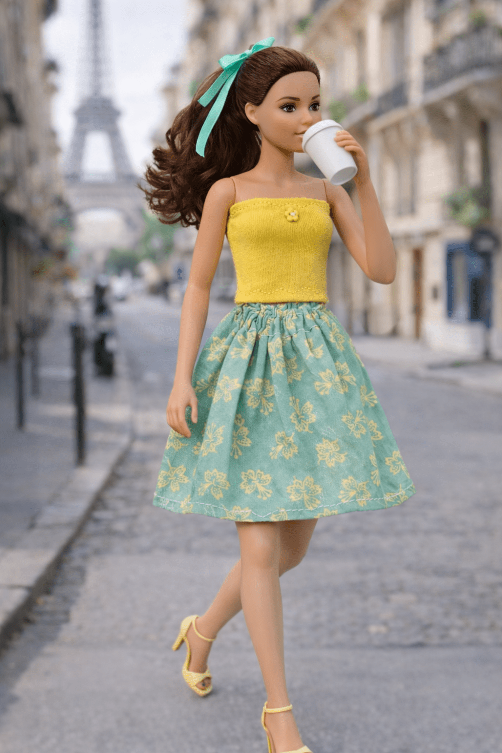 Goosey's Homemade Doll Fashion : Skirt & Strapless Tube Top Set (SKT_TUB_8) (Locally crafted. Community‑supporting)