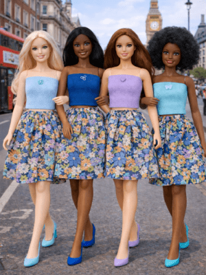 Goosey's Homemade Doll Fashion : Skirt & Strapless Tube Top Set (SKT_TUB_2) (Locally crafted. Community‑supporting)