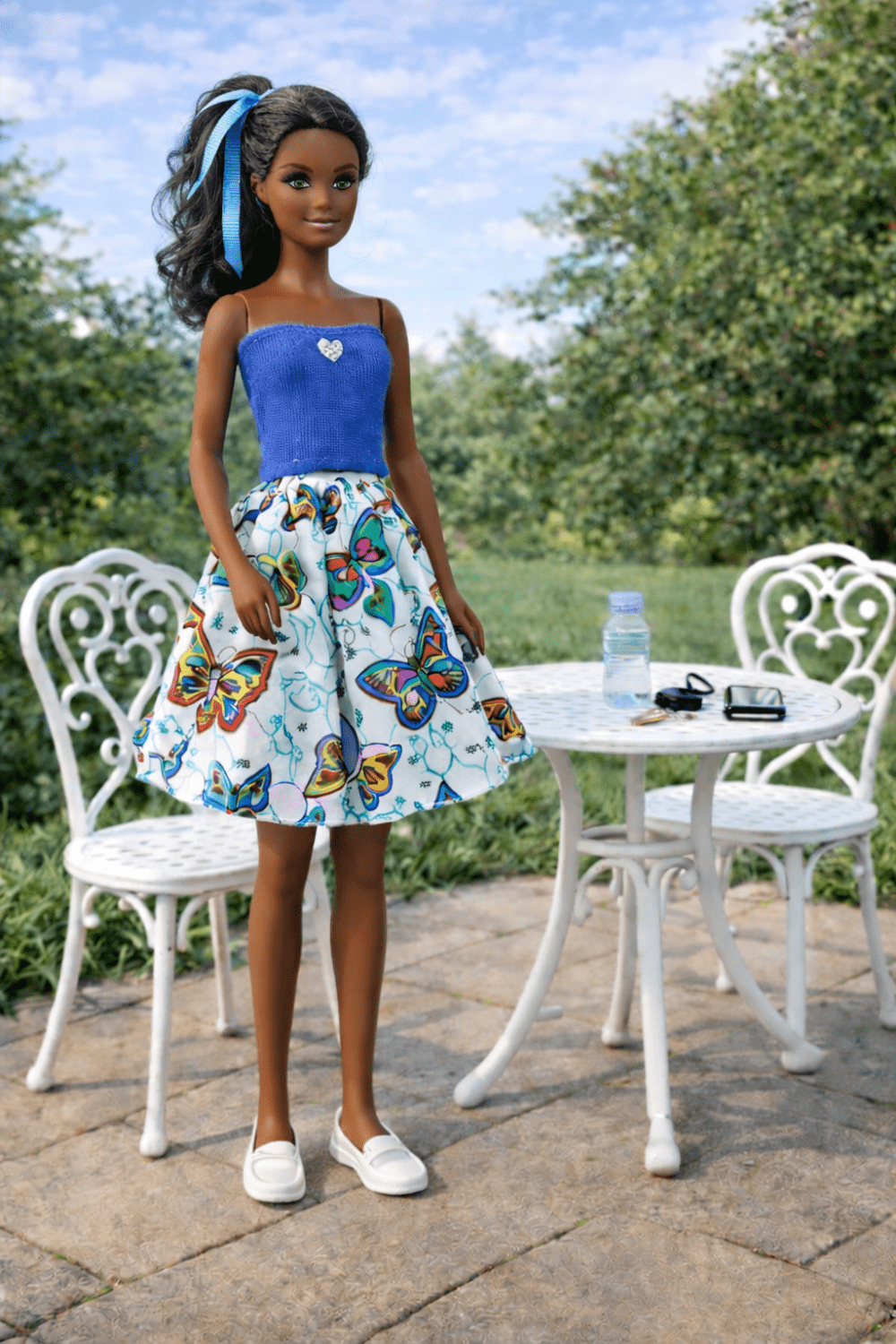 Goosey's Homemade Doll Fashion : Skirt & Strapless Tube Top Set (SKT_TUB_4) (Locally crafted. Community‑supporting)