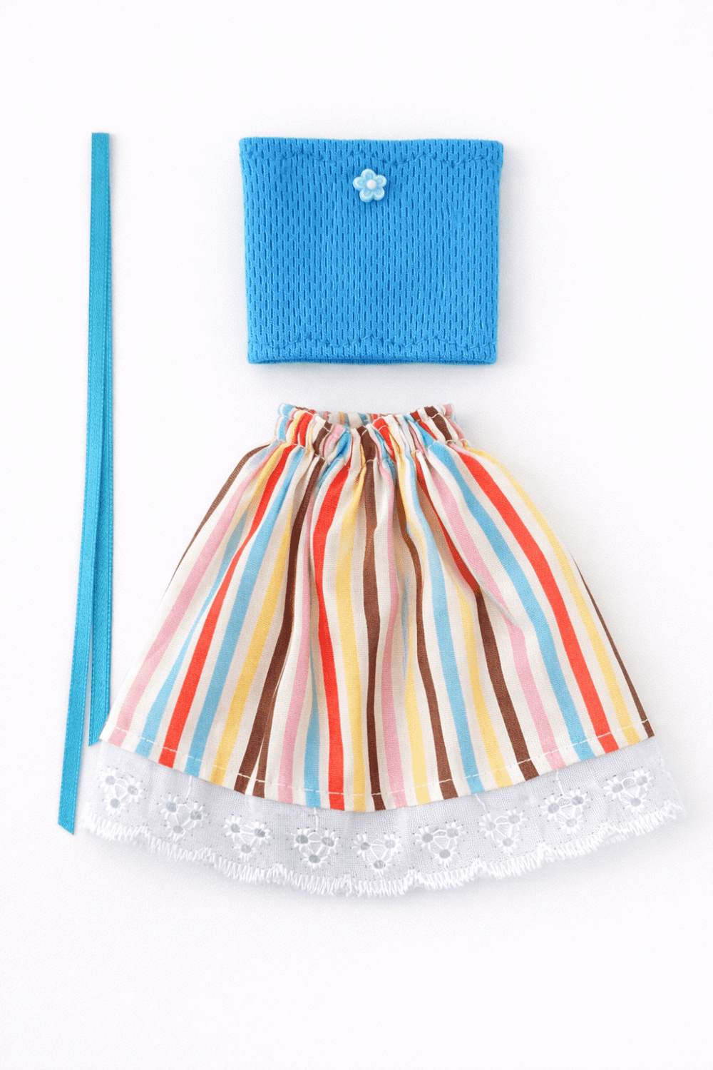 Goosey's Homemade Doll Fashion : Skirt & Strapless Tube Top Set (SKT_TUB_6) (Locally crafted. Community‑supporting)