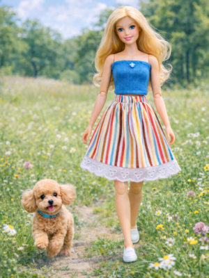 Goosey's Homemade Doll Fashion : Skirt & Strapless Tube Top Set (SKT_TUB_6) (Locally crafted. Community‑supporting)