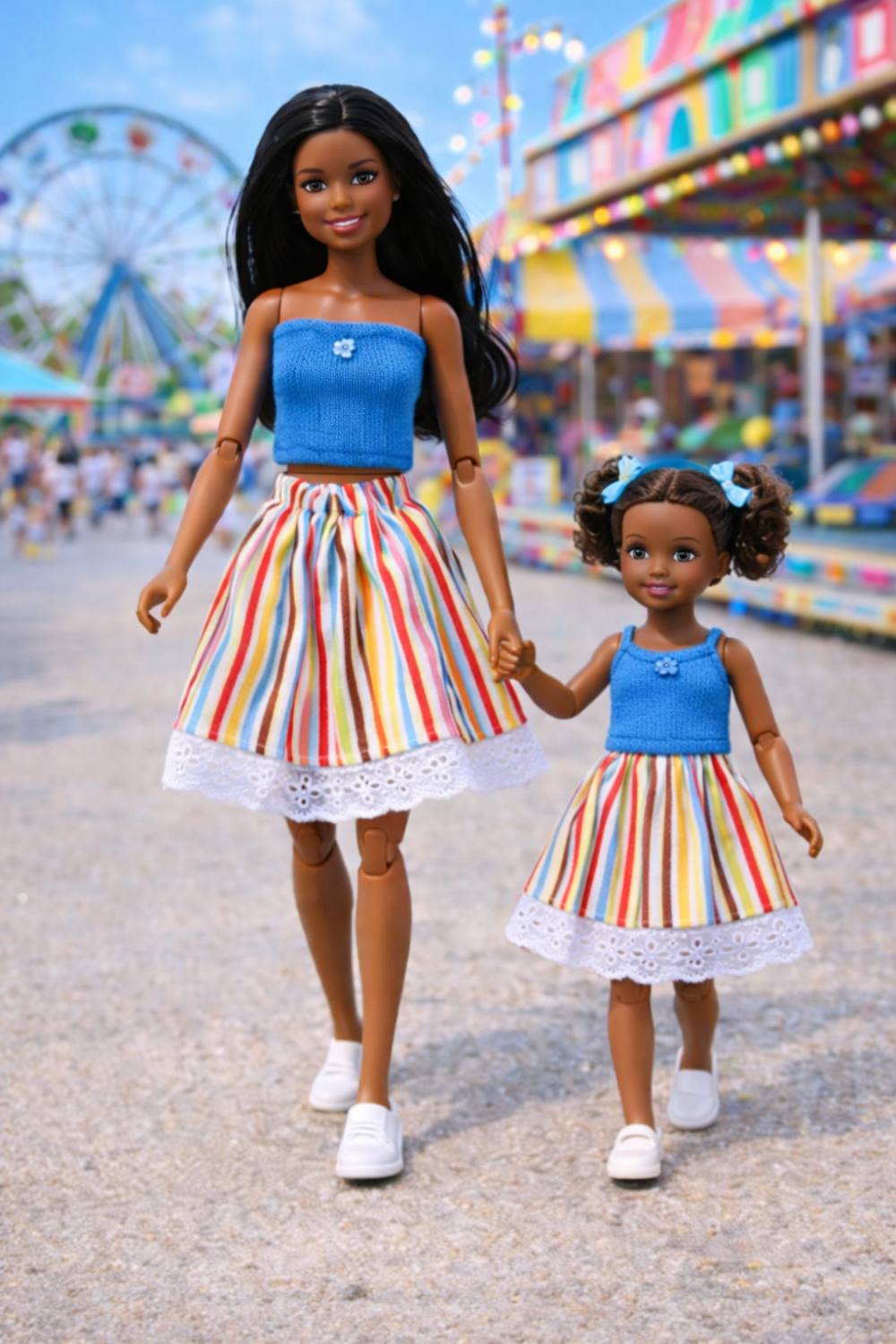 Goosey's Homemade Doll Fashion : Skirt & Strapless Tube Top Set (SKT_TUB_6) (Locally crafted. Community‑supporting)