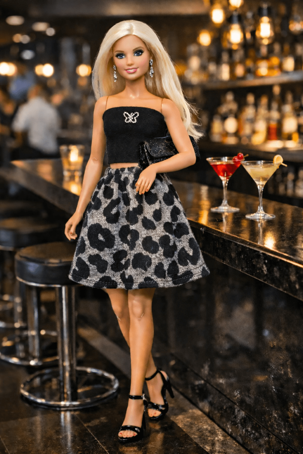 Goosey's Homemade Doll Fashion : Skirt & Strapless Tube Top Set (SKT_TUB_7) (Locally crafted. Community‑supporting)