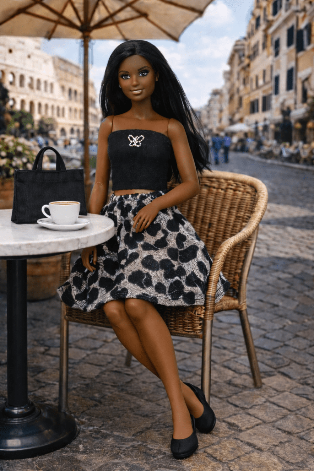 Goosey's Homemade Doll Fashion : Skirt & Strapless Tube Top Set (SKT_TUB_7) (Locally crafted. Community‑supporting)