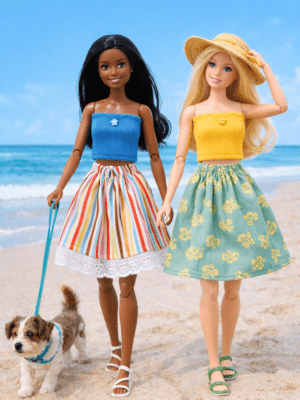 Goosey's Homemade Doll Fashion : Ballet Ballet Set (5 Pieces) : Blue (Locally crafted. Community‑supporting)