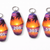 Subli Lux Motel Keychain MUp Laser Sublimation Blanks : 2mm Subli Lux Motel Keychain + 30mm Silver Split Keyring