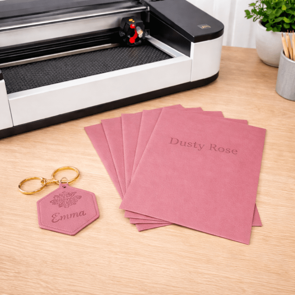 Direct UV Print : Direct to Litchi Faux Leather : A4 Sheets (Pack of 5) : Dusty Rose