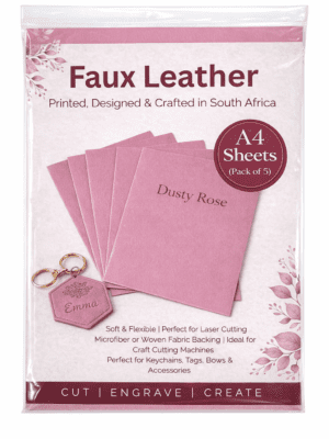 Direct UV Print : Direct to Litchi Faux Leather : A4 Sheets (Pack of 5) : Dusty Rose