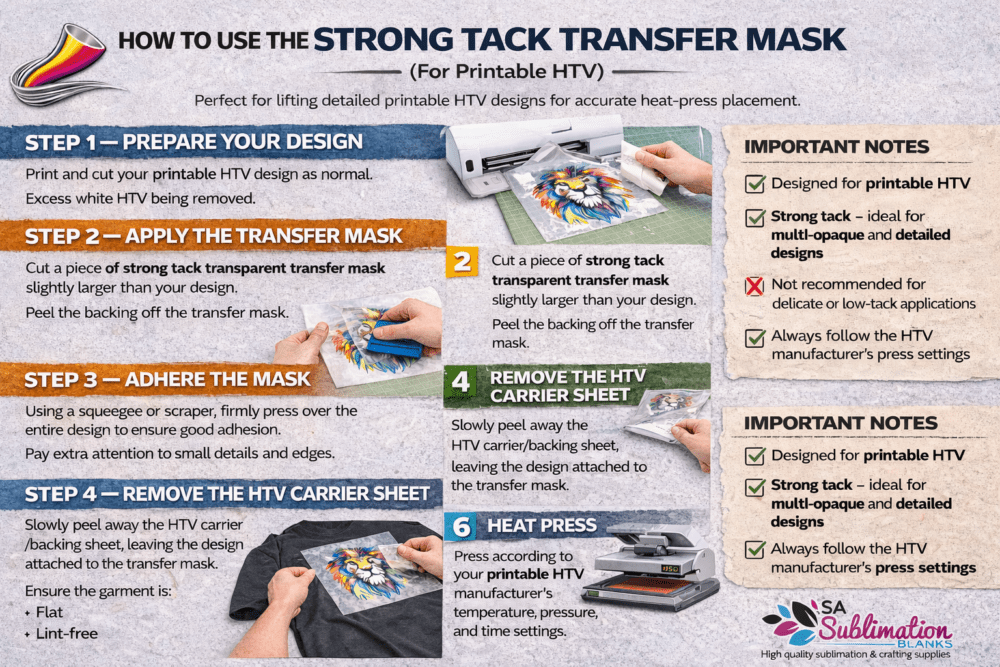 Transfer Mask/Tape : Transfer Mask for Multi-Opaque Printable HTV (A4 & A3)