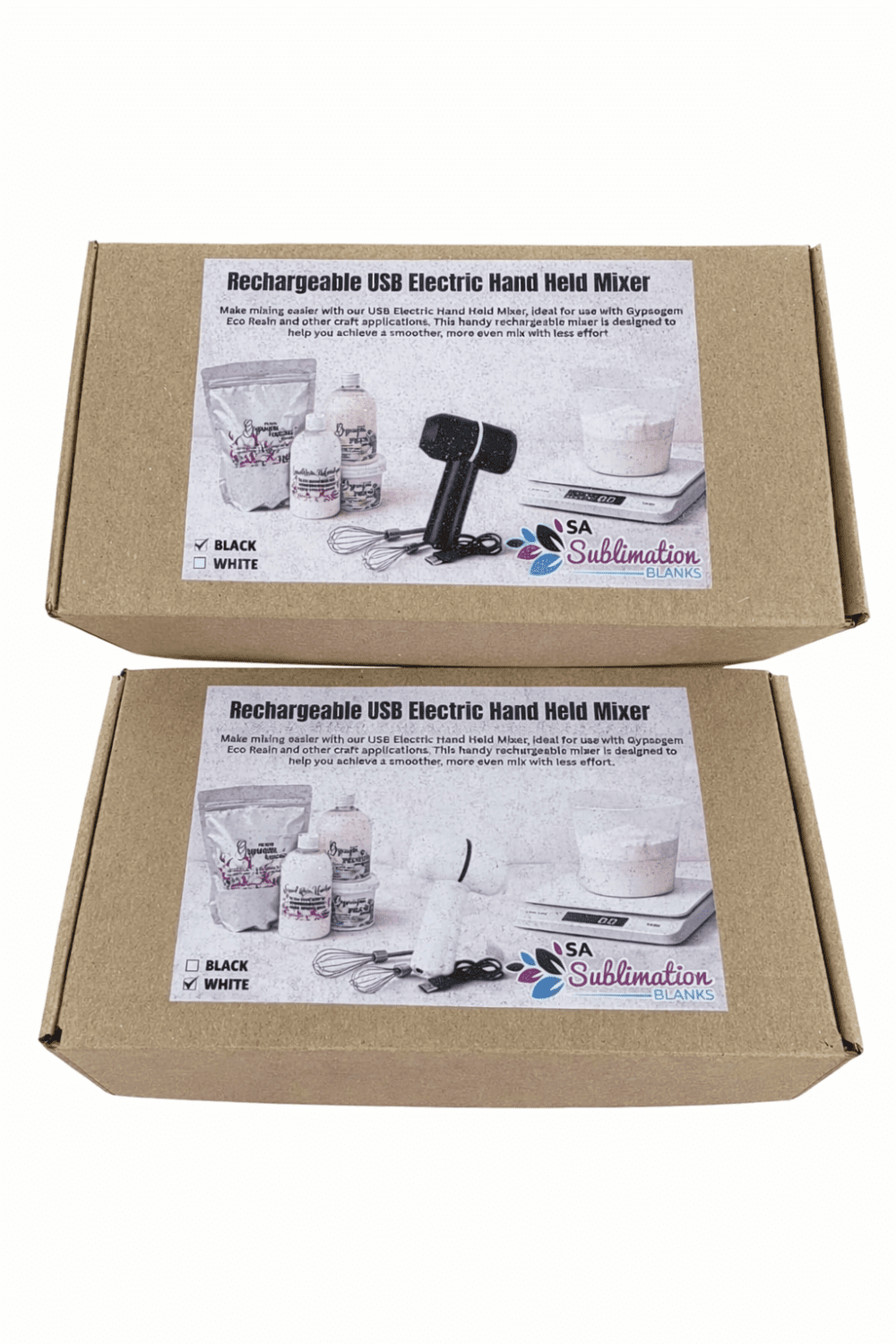 Arts & Crafts : Rechargeable USB Electric Hand Held Mixer (Black or White)