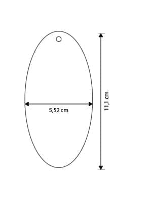 Laser Sublimation Blanks : Blank, 2mm Subli Lux Oblong Oval Keychain + 30mm Silver Split Keyring