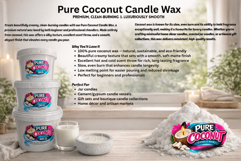 Candle Wax : Pure Coconut Candle Wax (1kg, 2kg & 4kg Buckets)