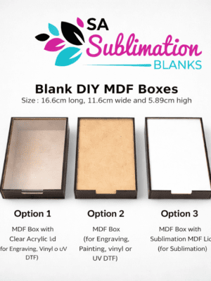 Laser Sublimation Blanks : DIY MDF Sliding Box with 3 lid options