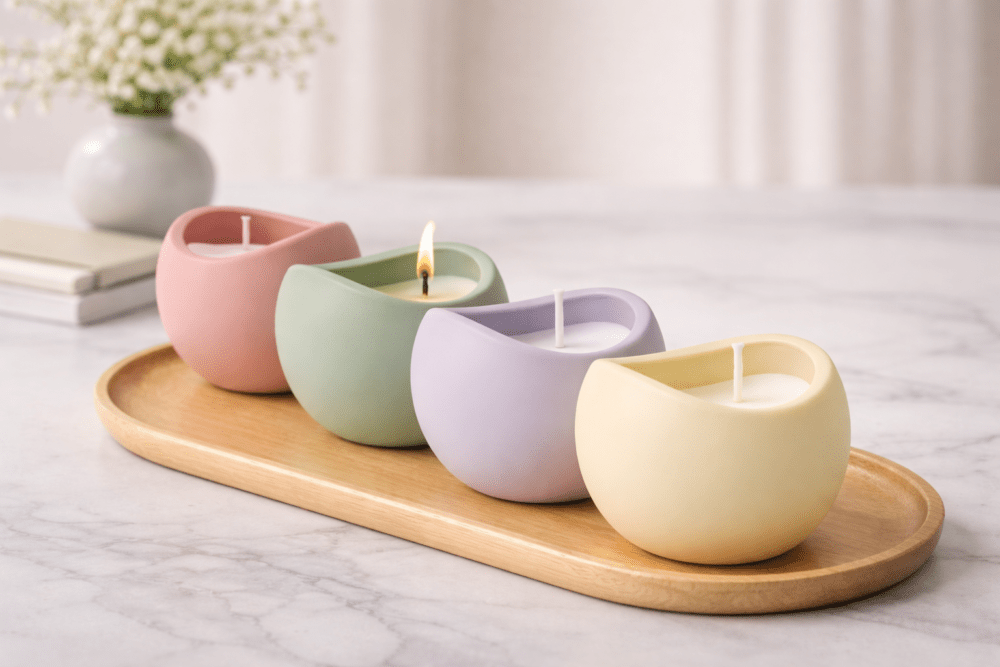 Silicone Moulds : Silicone Wave-Edge Candle Jar Mould (WESM)