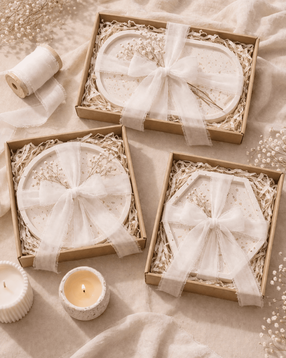 3 Piece Ribbon Chiffon Set D_2 Arts & Crafts : 3 Roll Chiffon Ribbon Set (CRS)