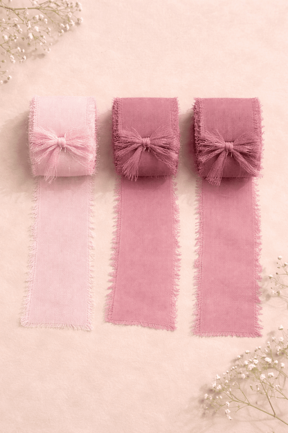 3 Piece Ribbon Chiffon Set Pink Arts & Crafts : 3 Roll Chiffon Ribbon Set (CRS)