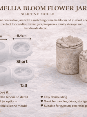 Silicone Mould : Camellia Bloom Flower Jar Silicone Mould (Short & Tall) [CB2]