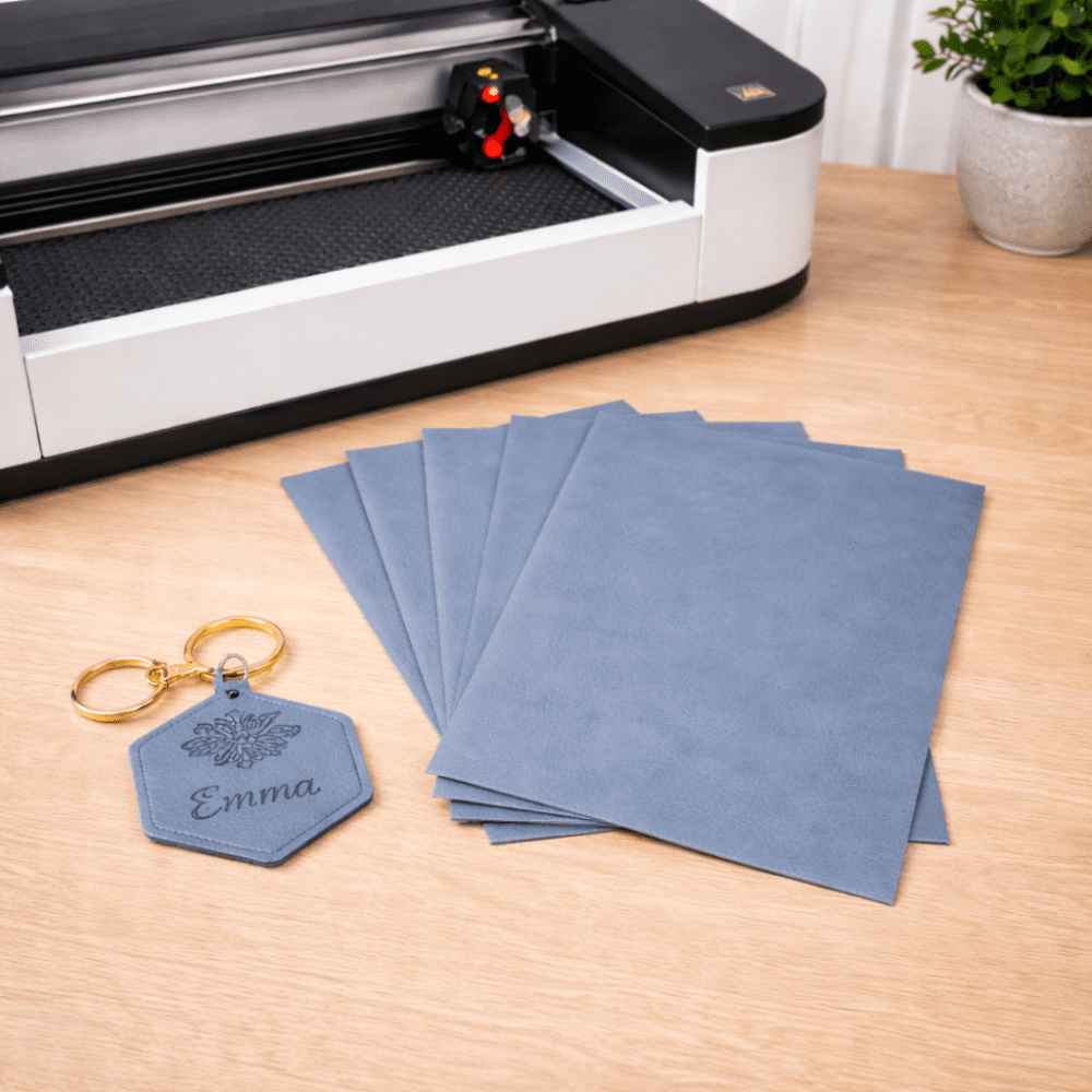 Direct UV Print : Direct to Litchi Faux Leather : A4 Sheets (Pack of 5) : Dusty Blue