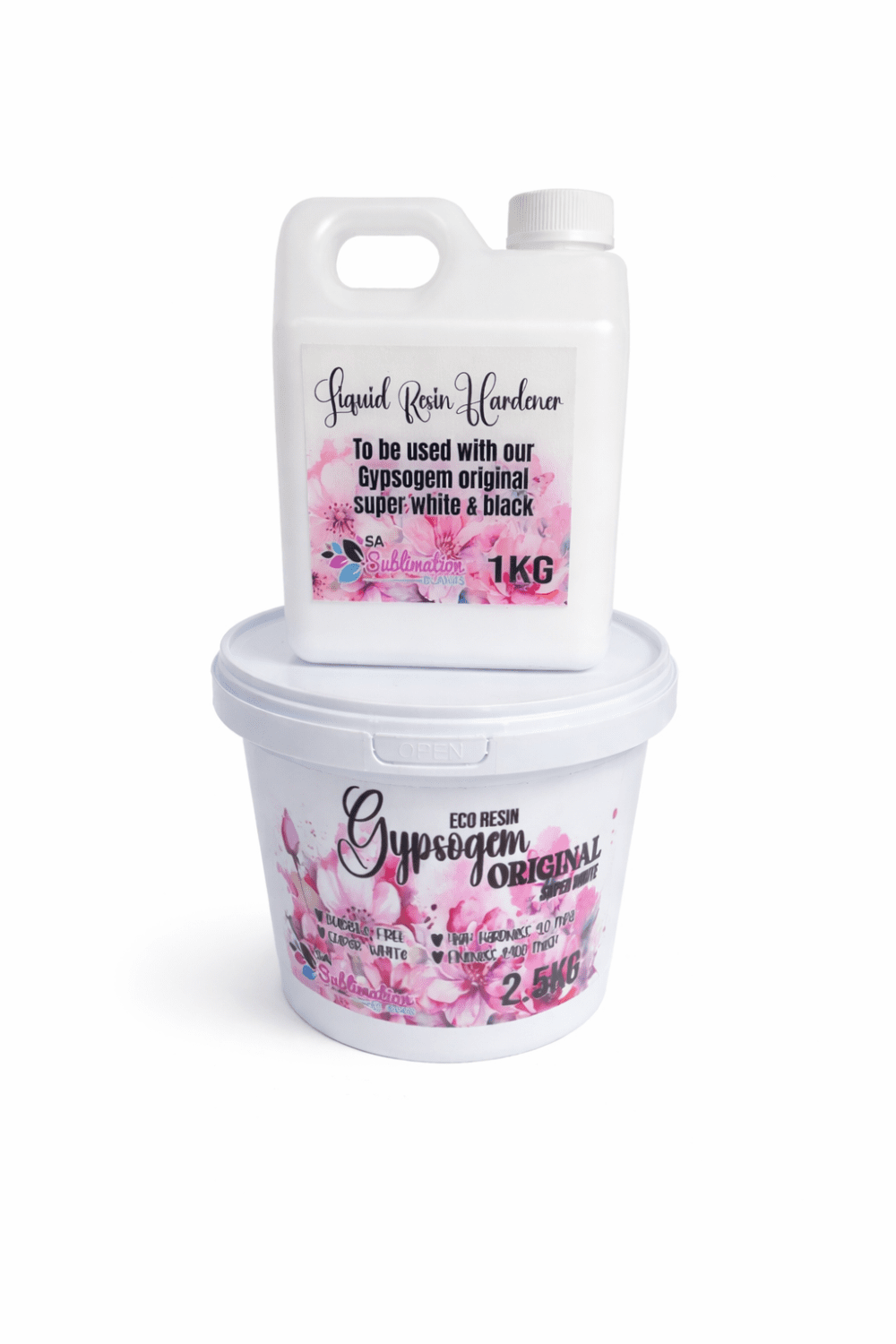 GO_3.5kg_Combo Gypsum Eco Resin : 3.5kg Combo Deal, 2.5kg Gypsogem Eco Resin Original Super White Powder +1l Hardener
