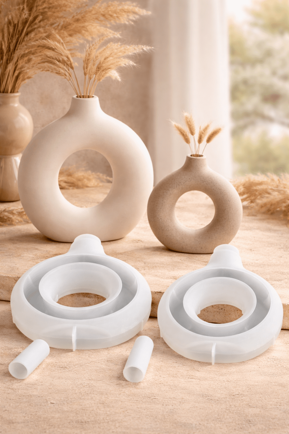 Silicone Moulds : Nordic Small & Large Round Hollow Vase Silicone Mould (HVSM-SL)