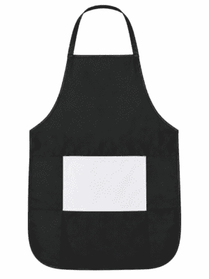 Sublimation Blanks : Adult Apron Black with white Pocket (ZZ)