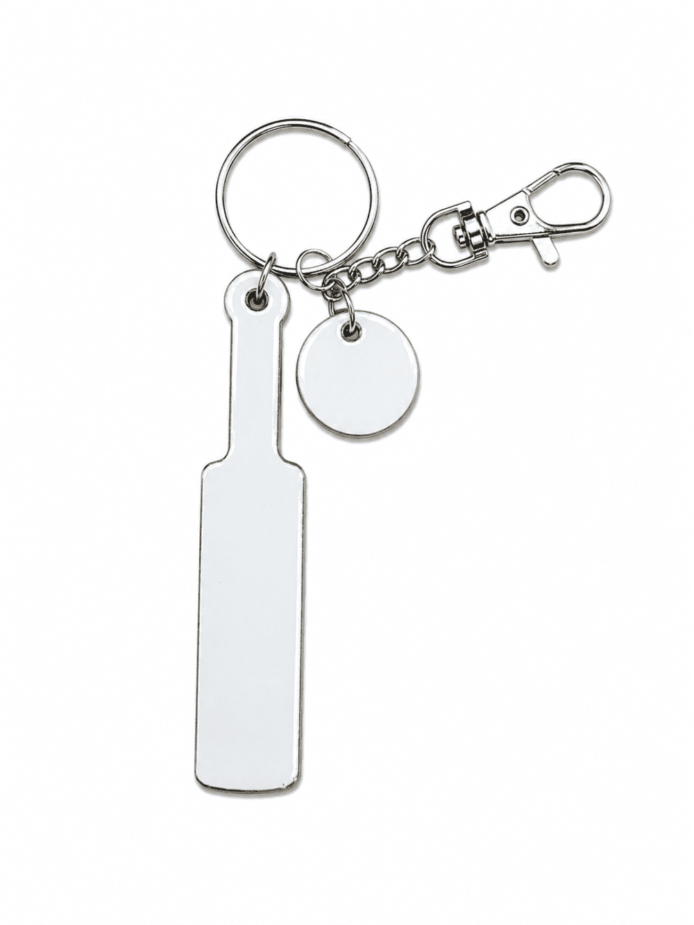 Laser Sublimation Blanks : Blank, Sublimation MDF Cricket Bat & Ball with silver split keyring & chain
