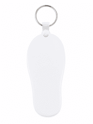 Laser Sublimation Blanks : Blank, 3mm Subli-Acylic Flip Flop Keychain with silver split keyring & clip