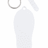 FlipFlop2_NB Laser Sublimation Blanks : Blank, 3mm Subli-Acylic Flip Flop Keychain with silver split keyring & clip