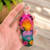 FlipflpMU2 Laser Sublimation Blanks : Blank, 3mm Subli-Acylic Flip Flop Keychain with silver split keyring & clip