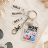 UV Direct Print : This Mom Belongs to Floral Butterfly Themed Keychain+ Silver Lobster