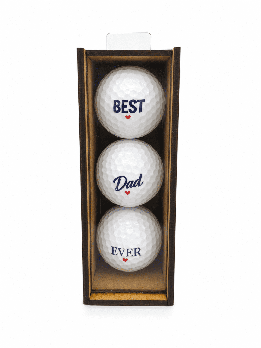 Best DAD Ever_4 Personalised Gifts : Best Dad Ever Golf Ball Gift Set with MDF Display Box