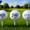 Best DAD Ever_5 Personalised Gifts : Best Dad Ever Golf Ball Gift Set with MDF Display Box