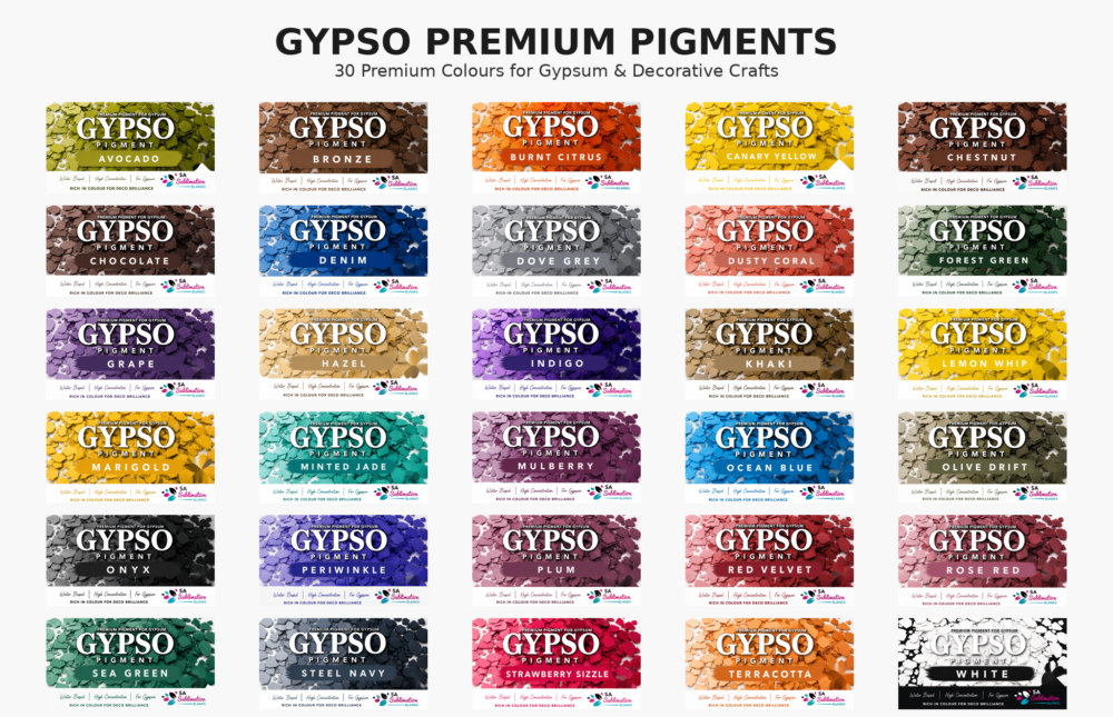 Gypsum Art : Gypso Pigment, 50g Water-based High Concentration Pigment (30 Colours)