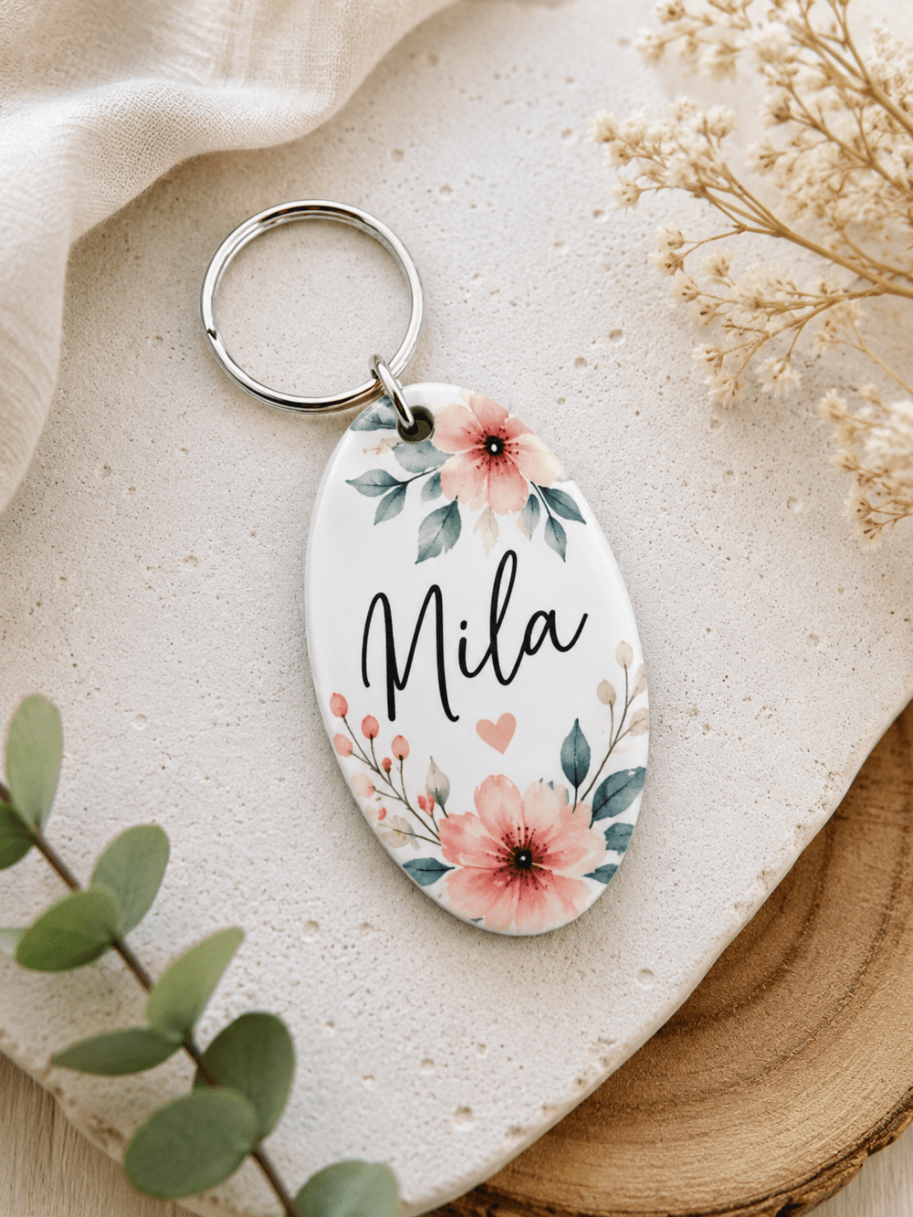 Laser  Sublimation Blanks : Super Glossy 3 or 5mm Single or Double Sided Sublimation MDF 6 by 4cm OVAL Keychain + Silver Split Keyring