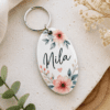 Laser  Sublimation Blanks : Super Glossy 3 or 5mm Single or Double Sided Sublimation MDF 6 by 4cm OVAL Keychain + Silver Split Keyring