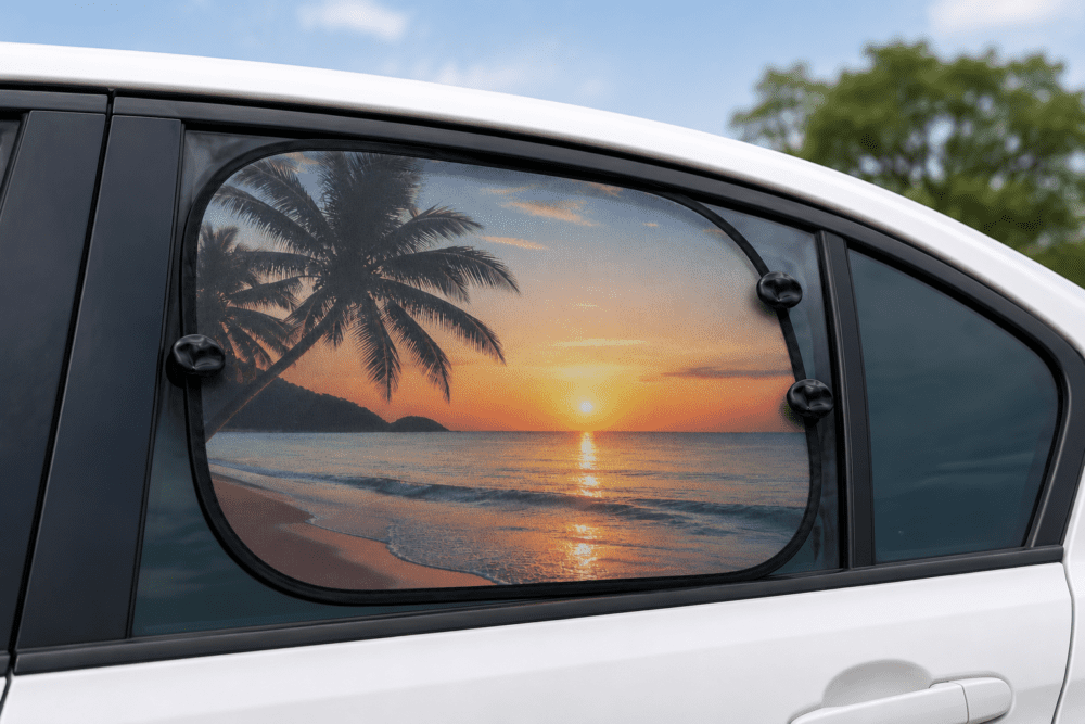 Sunshade1 Sublimation Blanks : Blank, polyester Sublimation Car Sunshade Blanks (Pack of 2)